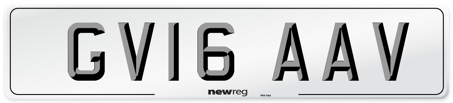 GV16 AAV Number Plate from New Reg